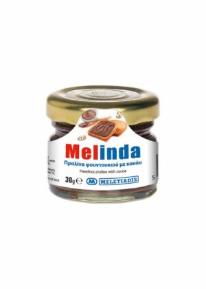 Ατομική Μερίδα Melinda Πραλίνα Φουντουκιού & Κακάο Γυάλινο Βάζο 30g
